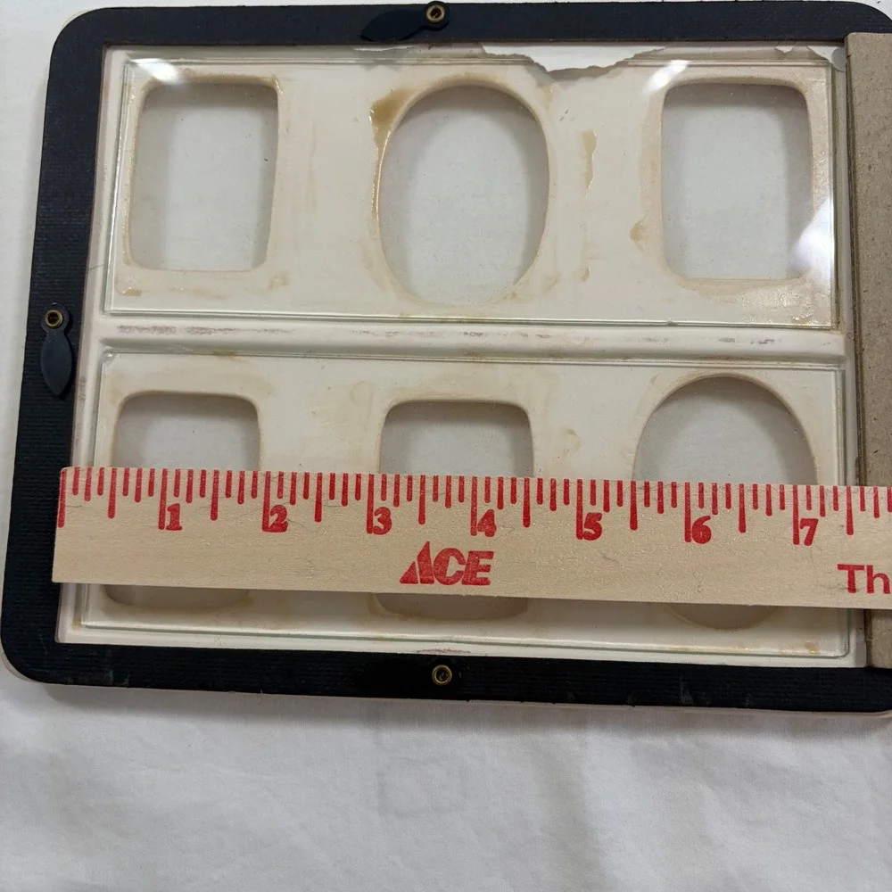 Vintage Terragrafics Ceramic Floral Collage Picture Frame 6 Openings Beige 8x6
